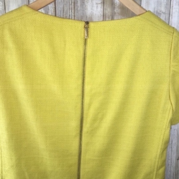 Tahari Yellow Sheath Dress With Pockets - Picture 4 of 5